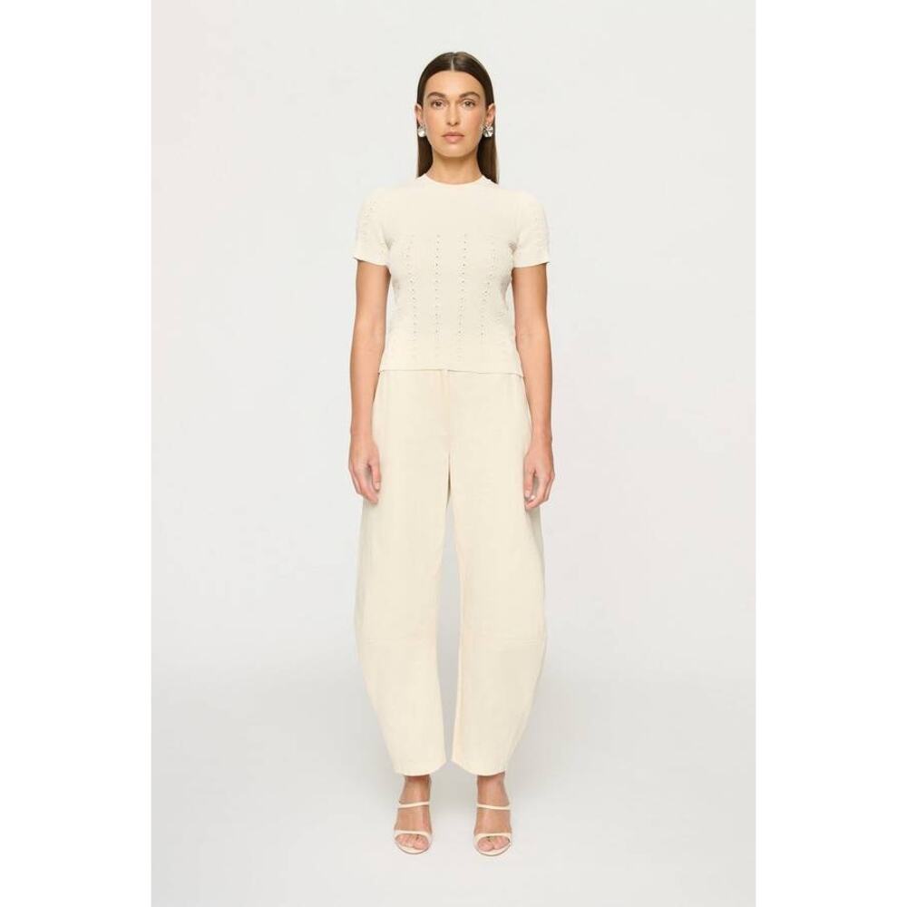 Clea Apollo Barrel Leg Trouser Pant in Butter S